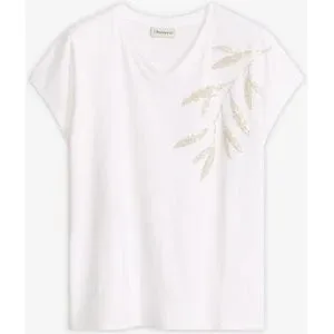 bonprix Shirt mit Strassstein-Applikationweiß 44Damen