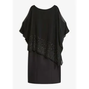 bonprix Etuikleid mit Glitzersteinenschwarz 36Damen