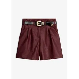 bonprix Lederimitat-Shorts mit Gürtelrot 44Damen