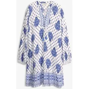 bonprix Tunika-Kleid aus  strukturierter Viskoseweiß 44Damen