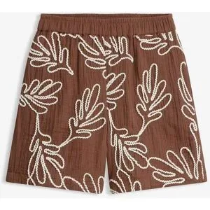 bonprix Shorts aus reiner Baumwolle mit Stickereibraun 44Damen