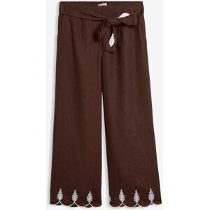 bonprix Leinen-Culotte mit Gürtel (2 tlg. Set)braun 42Damen