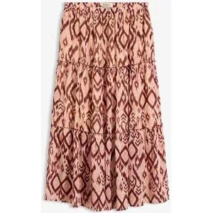 bonprix Stufenrock aus leichtem Chiffonrot 52Damen