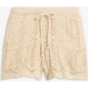 bonprix Ajour-Shorts aus Baumwoll-Mixbeige 44Damen