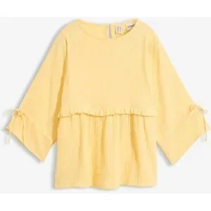 bonprix Blusenshirt aus luftigem Musselingelb 44Damen