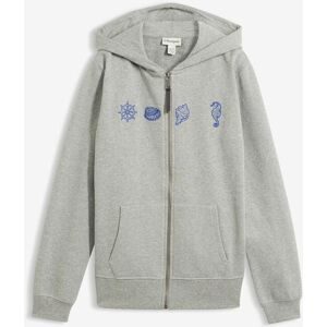 bonprix Kapuzen-Sweatjacke aus schwerer Baumwollegrau 36Damen