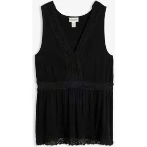 bonprix Top mit Spitzeschwarz 44Damen
