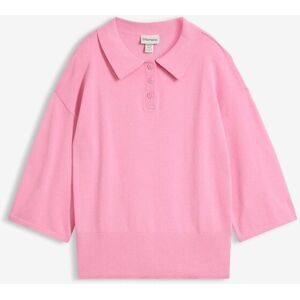 bonprix Polo-Pullover aus Baumwoll-Mixrosa 48Damen