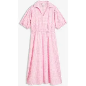 bonprix Seersucker-Midikleid aus reiner Baumwollerosa 54Damen