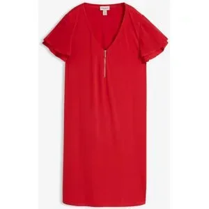 bonprix Shirtkleid mit Chiffonärmelnrot 52Damen
