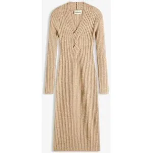 bonprix Strickkleid mit Wollanteilbeige 44Damen