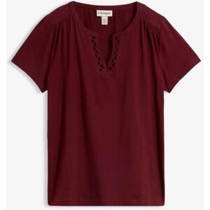 bonprix Baumwoll-Shirt mit dekorativem Ausschnittrot 48Damen