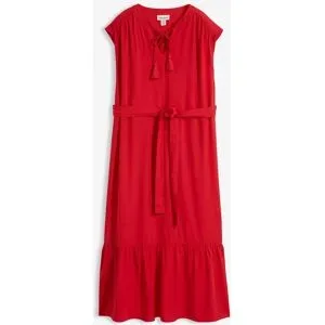 bonprix Hemdblusenkleid aus fließender Viscoserot 48Damen