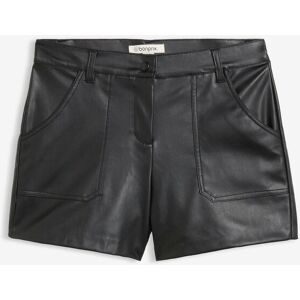 bonprix Shorts aus Lederimitat, aus Polyester, Regular Fit, kurze Form