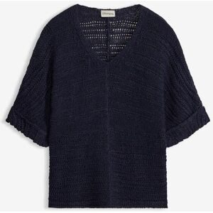 bonprix Grobstrick-Pullover in Bändchengarnblau 40Damen