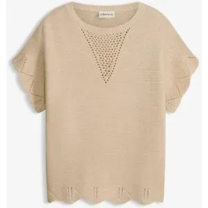 bonprix Kurzarm Pullover mit Glitzergarnbeige 40Damen