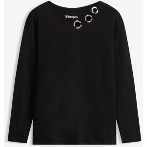 bonprix Langarmshirt bequeme Passform, Langarm, tolle Ösen-Details