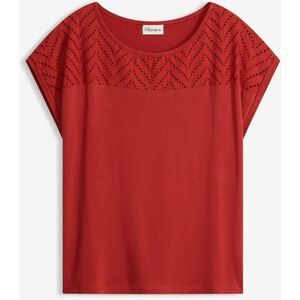 bonprix Spitzenshirt aus softer Viskoserot 52Damen