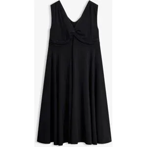 bonprix Shirtkleid mit V-Ausschnittschwarz 36Damen