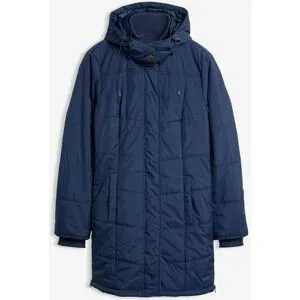 bonprix Long-Steppjacke, wattiert mit Kragen und Kapuzeblau 56Damen