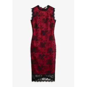 bonprix Spitzenkleid mit glänzendem Satin-Futterschwarz 42Damen