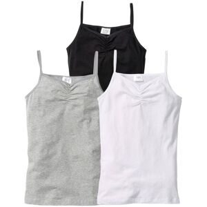 bonprix Top mit weicher Bio-Baumwolle (3er-Pack)weiß 140Mädchen