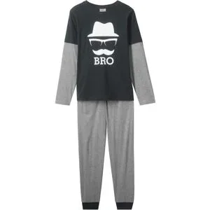 bonprix Pyjama (2-tlg.)grau 140Knaben