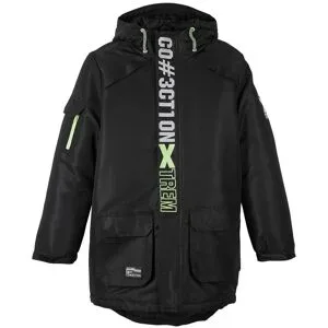 bonprix Winterjacke mit sportiven Details und Kapuzeschwarz 140Knaben