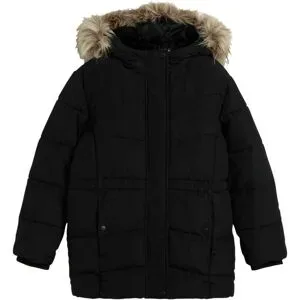 bonprix warm gefütterte Steppjacke mit Fellkapuzeschwarz 152Mädchen