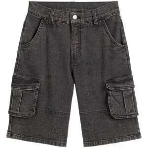 bonprix Cargo-Jeans-Bermudav mit verstellbarem Bund, Loose Fitschwarz 134Knaben