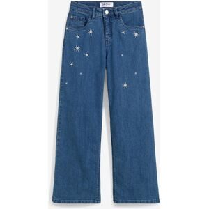 bonprix Wide-Leg-Jeans mit Stickerei Mid Waistblau 158Mädchen
