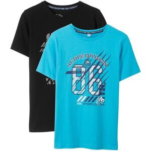 bonprix T-Shirt aus reiner Bio-Baumwolle (2er Pack)schwarz 128Knaben