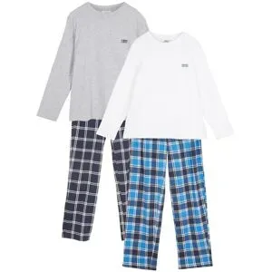 bonprix 2 Pyjamas mit weicher Bio-Baumwolle (4-tlg.Set)blau 176Knaben