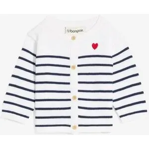 bonprix Maritime Feinstrickjacke mit Knöpfenweiß 92Mädchen
