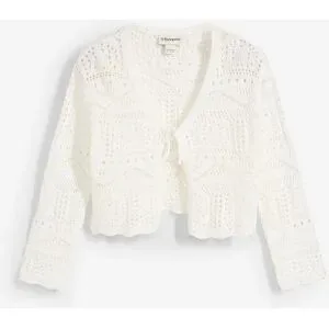 bonprix Ajour-Bolero mit 3/4 Ärmelnweiß 128Mädchen