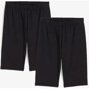 bonprix Radlerhose aus elastischem Bio-Baumwoll-Mix (2er Pack)schwarz 164Mädchen