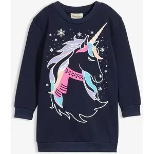 bonprix Sweatkleid aus reiner Baumwolleblau 92Mädchen
