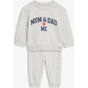 bonprix Set aus Sweatshirt und Hose aus Bio-Baumwolle (2-tlg.Set)grau 56Kinder