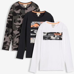 bonprix Langarmshirt aus reiner Baumwolle (3er-Pack)weiß 128Knaben