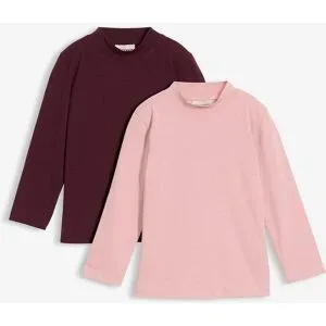 bonprix Langarmshirt aus elastischem Bio-Baumwoll-Mix (2er Pack)rosa 116Mädchen