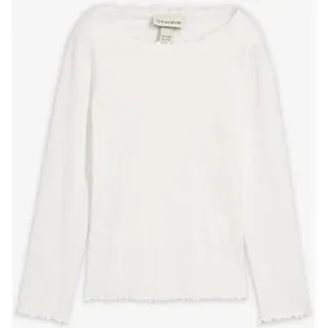 bonprix Langarmshirt aus reiner Bio-Baumwolleweiß 176Mädchen