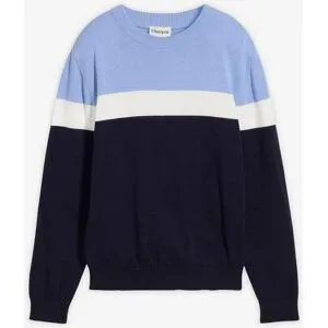 bonprix Feinstrickpullover aus reiner Baumwolleblau 140Knaben