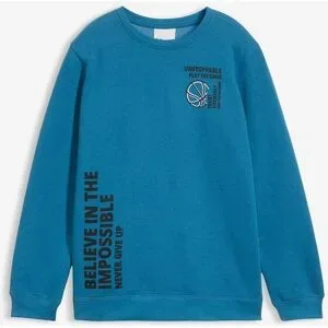 bonprix Sweatshirt aus weichem Baumwoll-Mixblau 140Knaben
