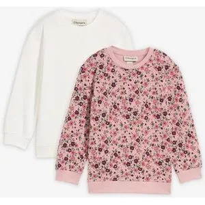 bonprix Sweatshirt aus reiner Bio-Baumwolle (2er Pack)weiß 128Mädchen