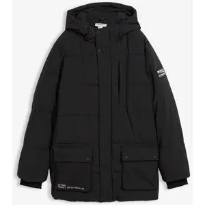 bonprix Stepp-Parka mit sportiven Details und Kapuzeschwarz 152Knaben
