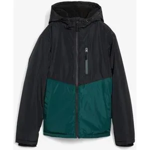 bonprix wasserdichte Winterjacke im Colourblocking mit Kapuzegrün 128Knaben