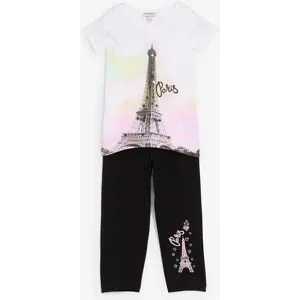 bonprix Shirt + 3/4 Leggings aus reiner Bio-Baumwolle (2-tlg)weiß 152Mädchen