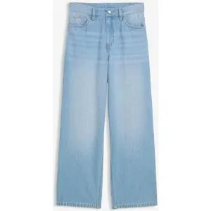 bonprix Baggy Fit Jeans mit verstellbarem Bund, Straightblau 170Knaben