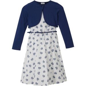 bonprix Kleid + Bolero + Gürtel (3-tlg.Set)blau 128Mädchen