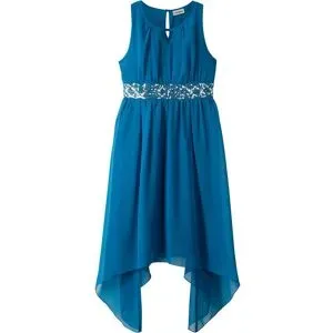 bonprix Chiffonkleid mit Paillettenblau 140Mädchen